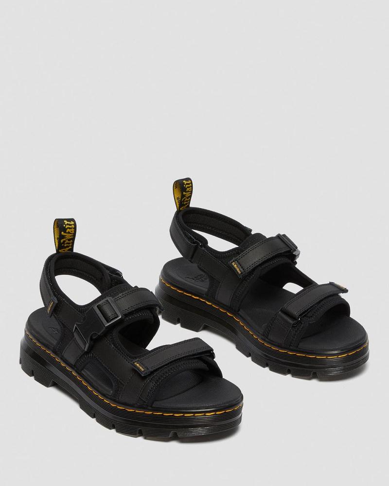 Sandalias Con Tiras Dr Martens Forster Webbing Hombre Negros | MX 169MQZ